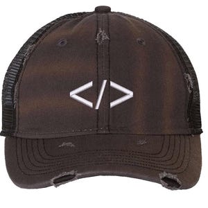 Vintage Programmer Icon Trucker Hat for Coding Culture, Programmers Gift, Coder Hat, Programming Symbol Hat