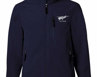 Pilot's Windbreaker, Airplane Jacket, Plane Soft Shell, Pilot Gift, Custom Tail number Jacket, Custom N Number Windbreaker, Skyhawk 182 172
