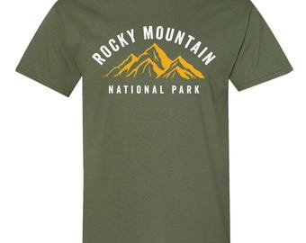 Rocky Mountain National Park T-Shirt - Heavy Cotton National Park Shirt with Mountain Graphic