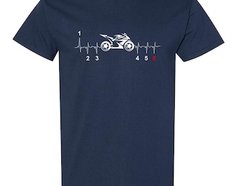 Bike Life Shirt - 100% Heavy Cotton Street Bike Heartbeat T-Shirt