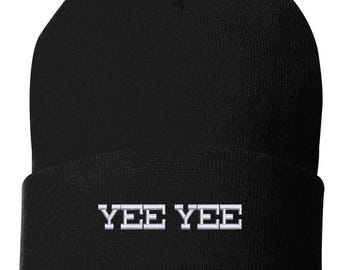 Yee Yee Country Embroidered Cuffed Beanie | Western Lifestyle Knit Winter Hat