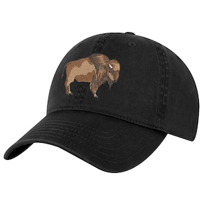 Bison Baseball Hat - Wild Bison Embroidered Unstructured Cap