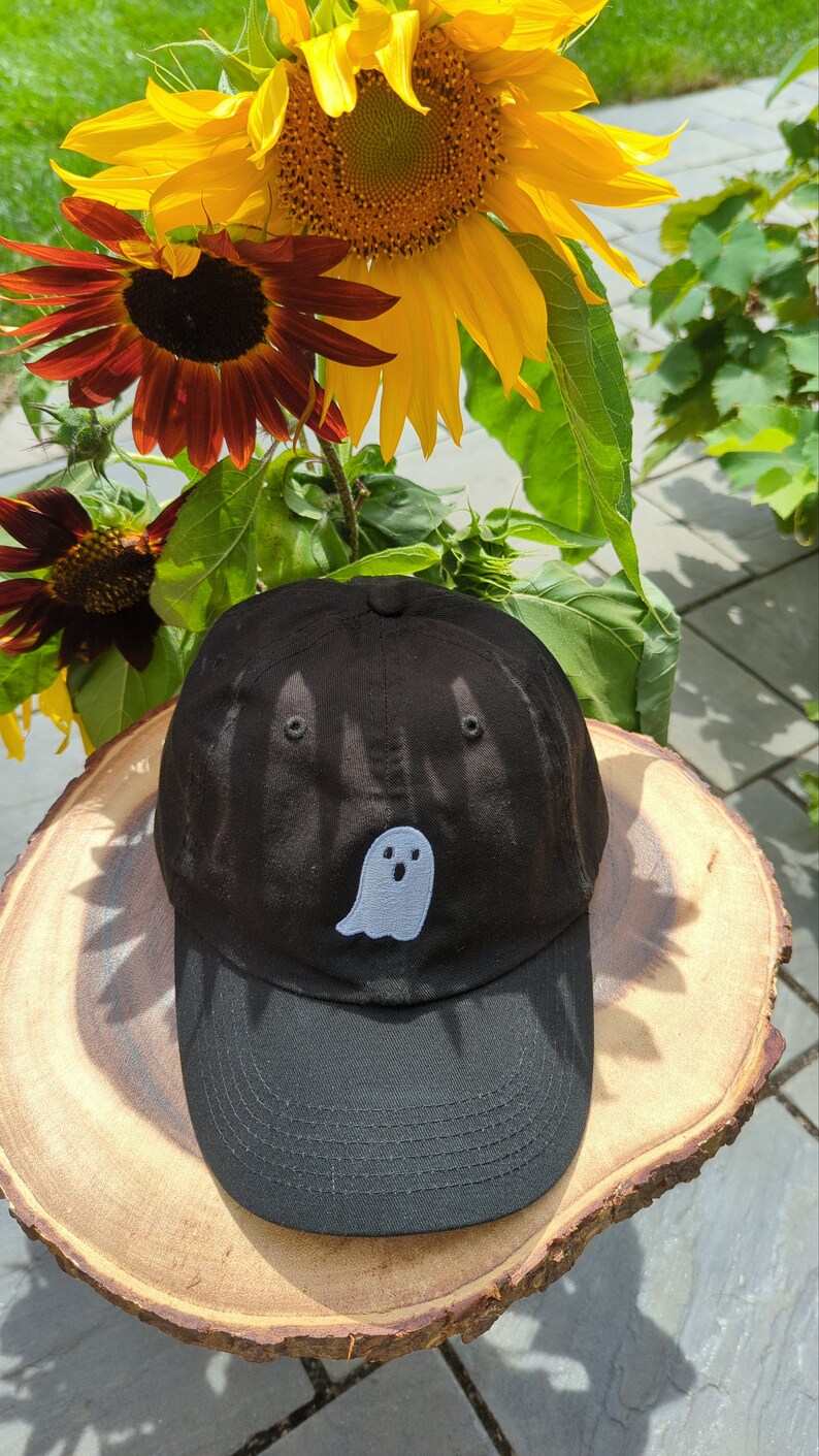 Glow In The Dark Ghost Hat, Halloween Hat, Ghost Baseball Hat, Halloween Costume Hat, Glow In The Dark Halloween Hat, Embroidered image 2