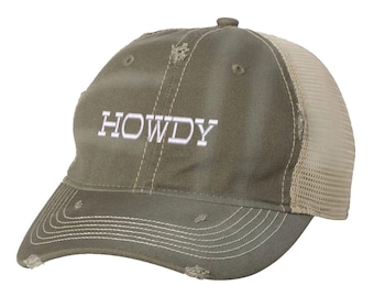 Howdy Distressed Trucker-hoed, Urban Country Fashion-hoed, Country Mash Trucker Snapback-hoed