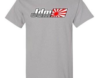 JDM Logo With Japanese Rising Sun T-shirt, JDM Symbol Tshirt, Japanese Domestic Market Tee