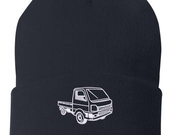 Mini Truck Kei Car Embroidered Beanie, JDM Kei Car Beanie, Mini Kei Car Hat, Mini Truck Hat