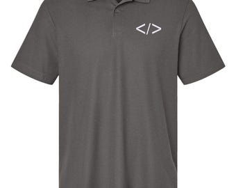 Koszulka polo programisty, koszulka entuzjasty oprogramowania open source, koszulka programisty Bracket, koszulka geek nerd