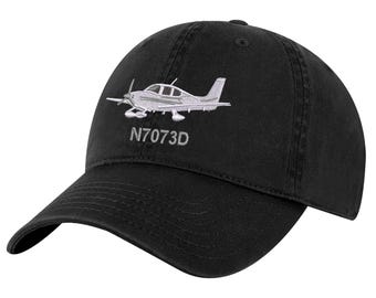 Custom SR22 SR20 Airplane Pilot Hat - Personalized Tail Number Aviation Cap - Great Pilot Gift