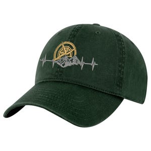 Mountains Compass Hat – Embroidered Hiking Cap for Outdoor Adventures