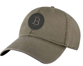 Bitcoin Baseball Cap - Black on Black Embroidered Medallion Hat