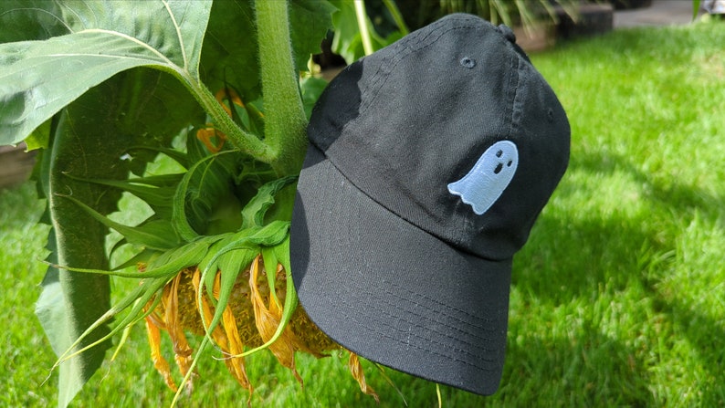 Glow In The Dark Ghost Hat, Halloween Hat, Ghost Baseball Hat, Halloween Costume Hat, Glow In The Dark Halloween Hat, Embroidered image 3