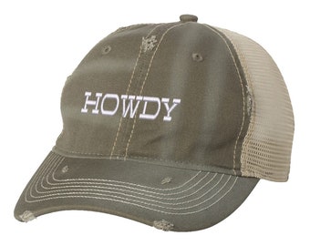 Cappello da camionista invecchiato Howdy, cappello alla moda country urbano, cappello snapback da camionista Country Mash