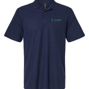 Polo met geborduurd Sudo-commando | Linux-systeembeheerder overhemd met kraag