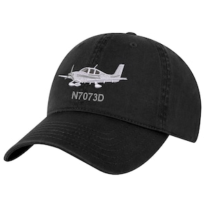 Custom SR22 SR20 Airplane Pilot Hat - Personalized Tail Number Aviation Cap - Great Pilot Gift