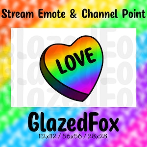 Pride Flag Candy Heart Love Emote / Emote Design / Twitch / Discord / YouTube / Channel Point / Sub Badge