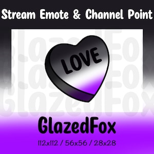 Asexual Pride Flag Candy Heart Love Emote / Emote Design / Twitch / Discord / YouTube / Channel Point / Sub Badge