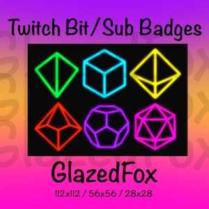 6 DND Dice Twitch Emotes, Sub Badges & Point Icons for Streamers | PNG Digital Download