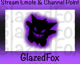 Glowing Gengar Twitch Emote, Sub Badge & Channel Point for Streamers | PNG Digital Download