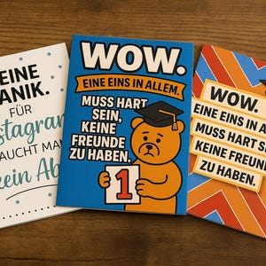 Freche Glückwunschkarte zum Schulabschluss | Lustige Abschlusskarte | Abi Karte witzig | Geschenkidee für Schüler & Abiturienten