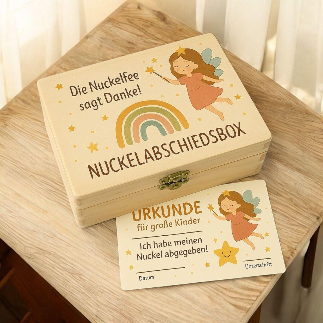 Nuckelfee’s-Abschiedsbox mit Urkunde & Geschenk – Nuckelfee Zauberkiste ...