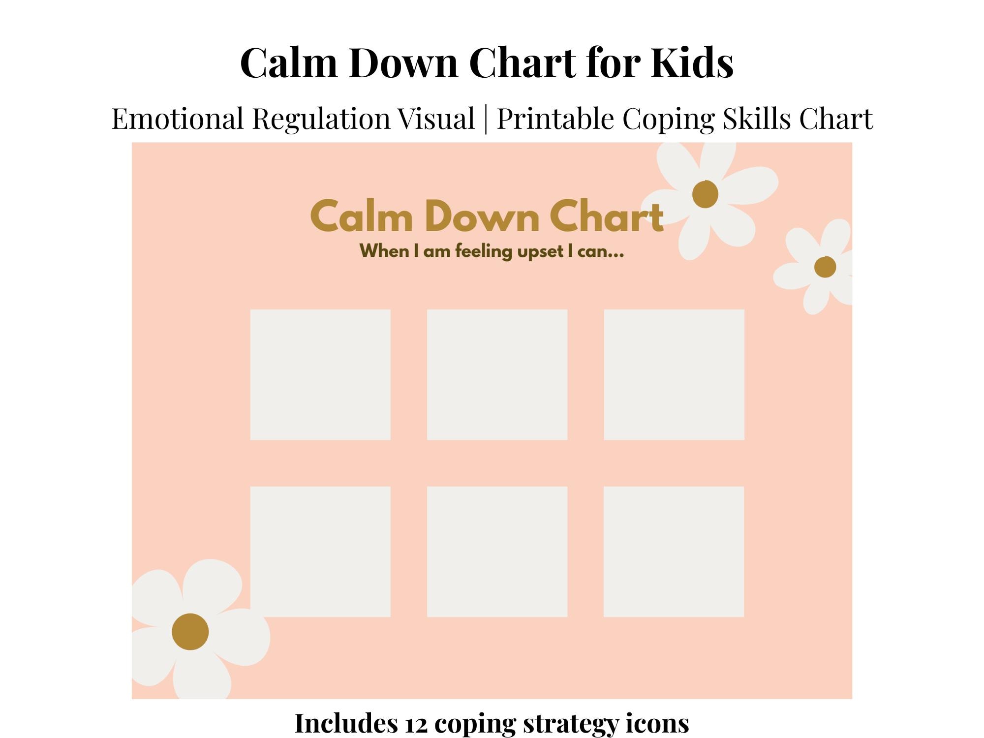 Calm Down Chart for Kids | Coping Skills Visual | Emotional Regulation ...