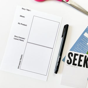 4x4 Layout | Scrapbook Story Planning Pages