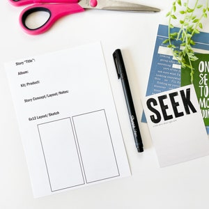 6x12 Layout | Scrapbook Story Planning Pages