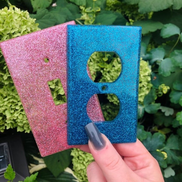 Glitter Resin Light Switch Cover