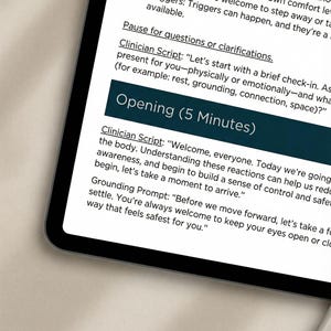 Trauma-Informed Group Counseling Script | Clinician PDF for Trauma Support Groups