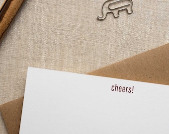 Cheers! Notecard | Letterpress Stationery | Celebration Card for any Occasion