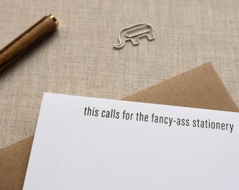 Fancy-Ass Stationery Notecard | Letterpress Stationery | Any Occasion Card For Friends