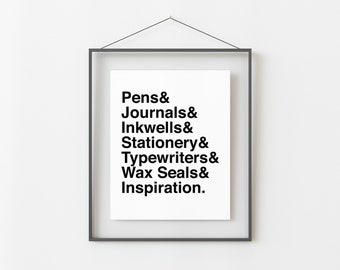 Writer's List | 4"x6" | Minimal Art Print | Digital Download | Printable Wall Art | Home Decor