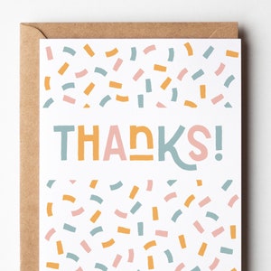 Thanks Confetti Letterpress Greeting Card Thank You Card Cute Stationery image 10