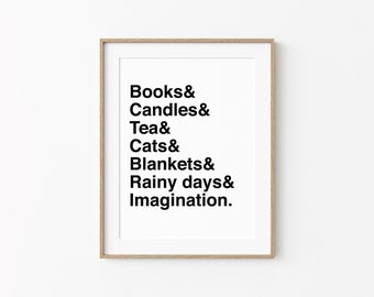 Book Lover's List | 8"x10" | Minimal Art Print | Digital Download | Printable Wall Art | Home Decor