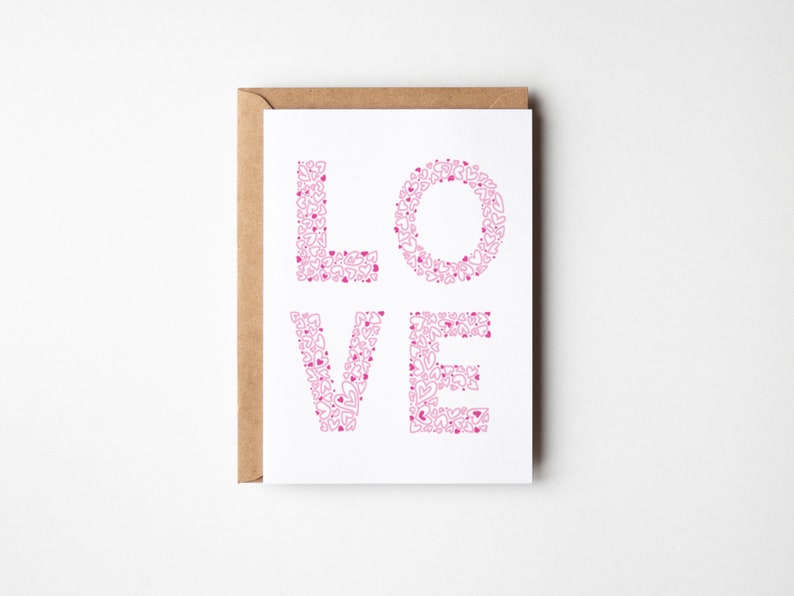 Love Letters Letterpress Greeting Card Wedding, Engagement, Anniversary, Valentine's Day Card Cute Stationery image 8