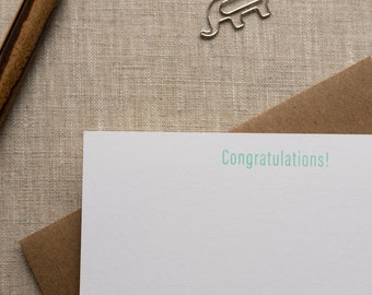 Congratulations! Notecard - Flat Letterpress Stationery