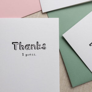 Danke, denke ich. | Letterpress Grußkarte | Freche Karte | Witziges Briefpapier