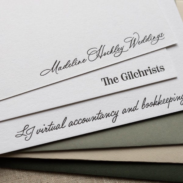 Personalized Notecards With Envelopes | Luxury Letterpress Cards | Wedding, Family, Business, Custom Stationery Gift