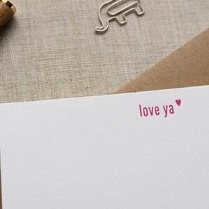 Love Ya Notecard | Letterpress Stationery | Any Occasion Card for Friends, Partners, Family