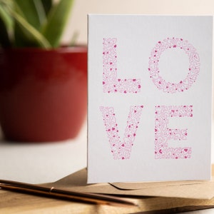 Love Letters Letterpress Greeting Card Wedding, Engagement, Anniversary, Valentine's Day Card Cute Stationery image 1