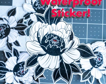 Peony Tattoo Sticker