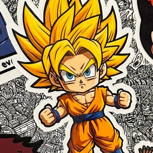 Planche Sticker Mural Dragon Ball Z Goku - Saiyan-Boutik