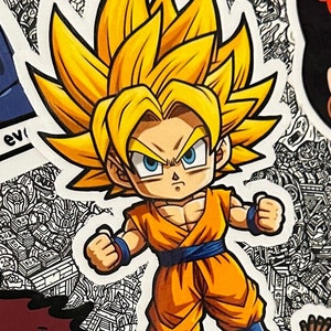 DRAGON BALL Z Goku STICKER JAPANESE ANIME 3 5/8 x 5 Full Color Sticker