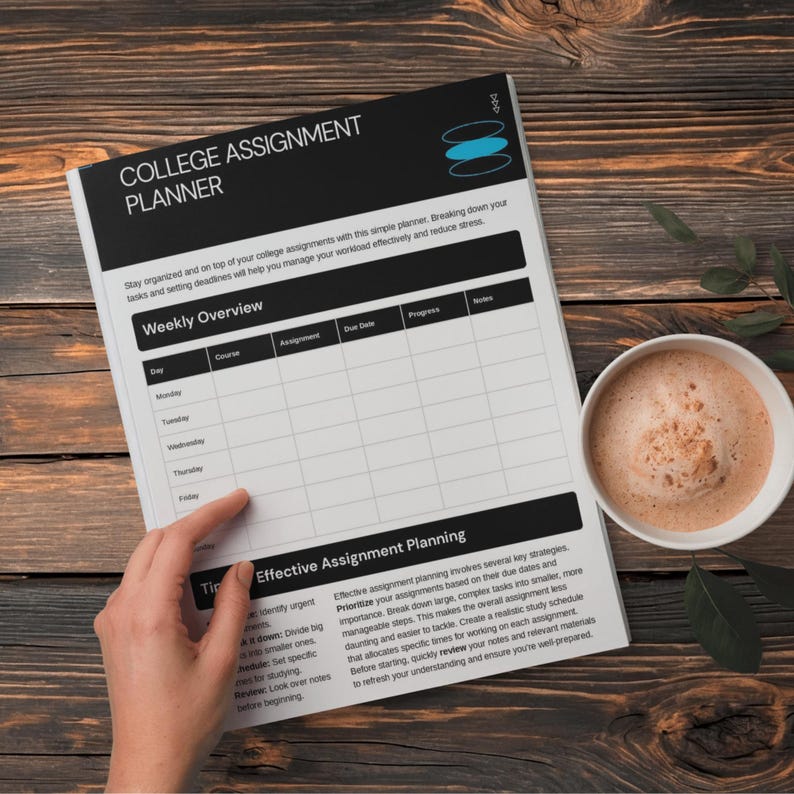 College Assignment Planner Examples Assignment Tracker Printable | College Due Date Planner | Student ...