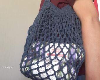 Mother’s Day Gift Custom Crochet Market Bag | Handmade Cotton Mesh Bag | Made to Order