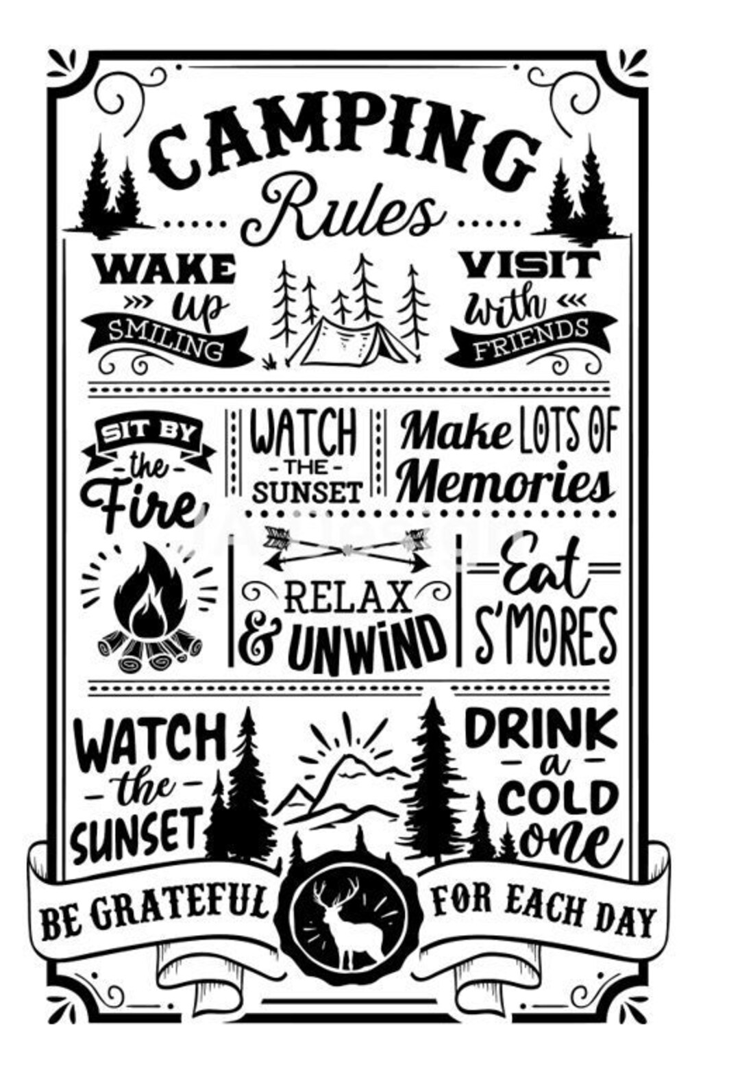 Camping Rules SVG Etsy