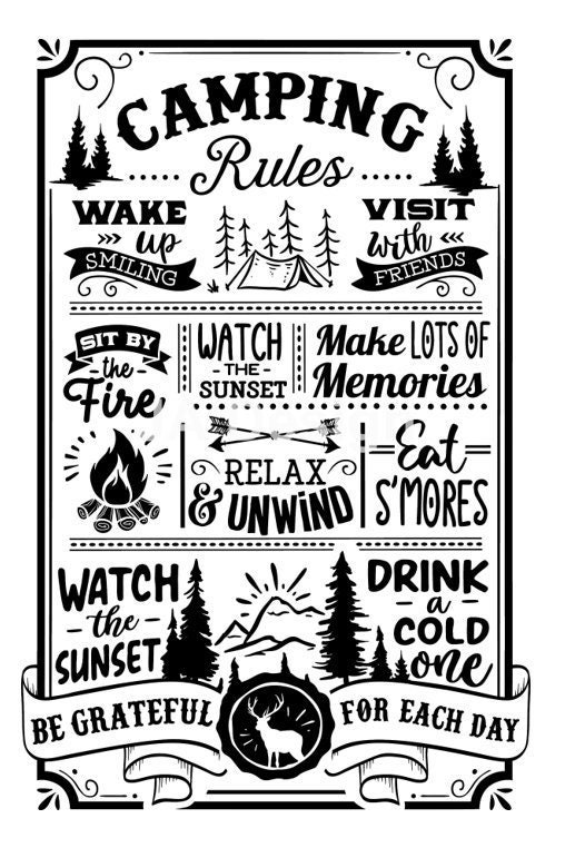 Camping Rules SVG Etsy