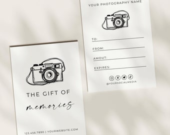 Photographer Gift Card Template, Photo Session Gift Certificate, Bohemian Photo Session, Editable Small Business Coupon, Printable, Canva