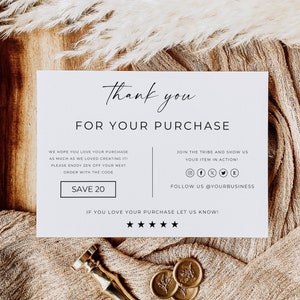 Canva Business-bedankkaart, bedankt voor het steunen van mijn kleine bedrijf, bedankkaart, modern bedankt voor je aankoopkaarten,