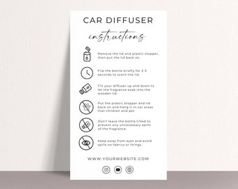 Car Diffuser Care Card Template: Small Business Thank You (Canva Editable, 5.5x4.25 in)